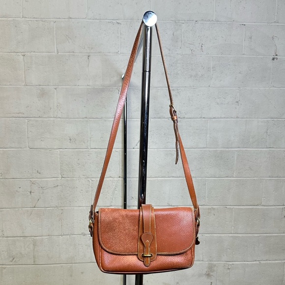 Dooney & Bourke Handbags - Dooney & BourkeVintage All Weather Leather Tan Esquestrian Saddle Bag
